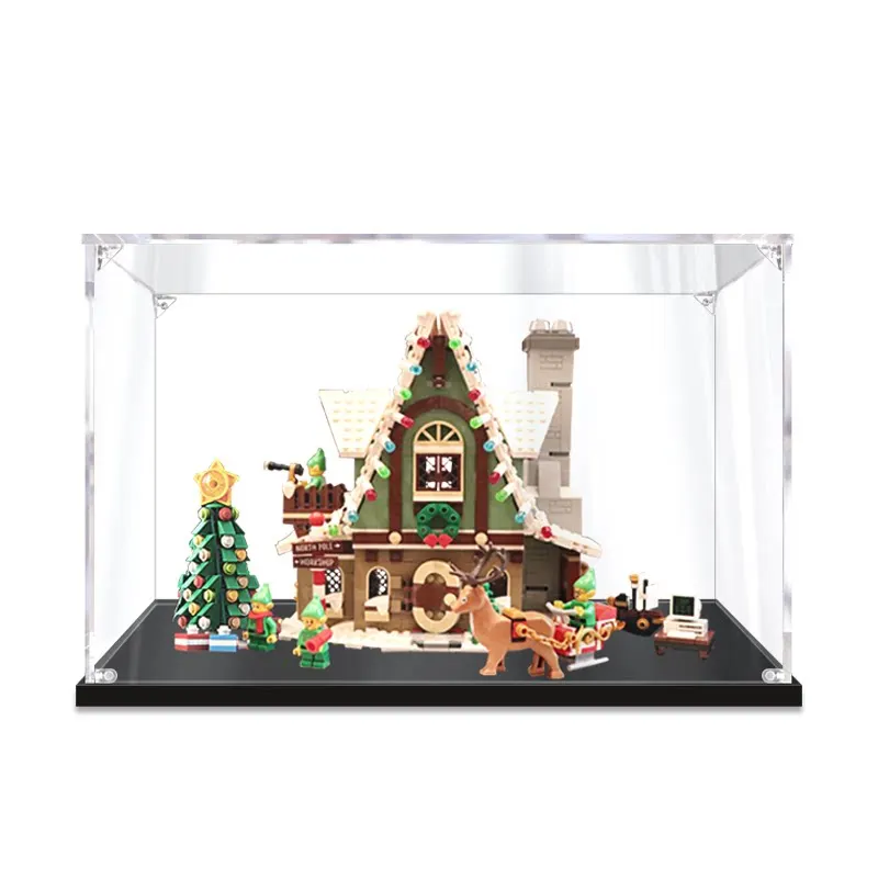 Transparent Acrylic Display Box For Lego 10275 Christmas Elf Club House, Dustproof Collectible Model Storage Display Case