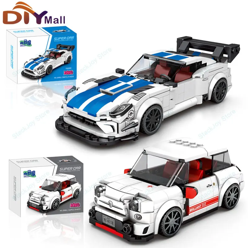 

MOC Speed Car Hypercar Racing Building Blocks Supercar DIY Model Kit with Garage Scene Vehicle Creative Toy Gift for Kids Adults