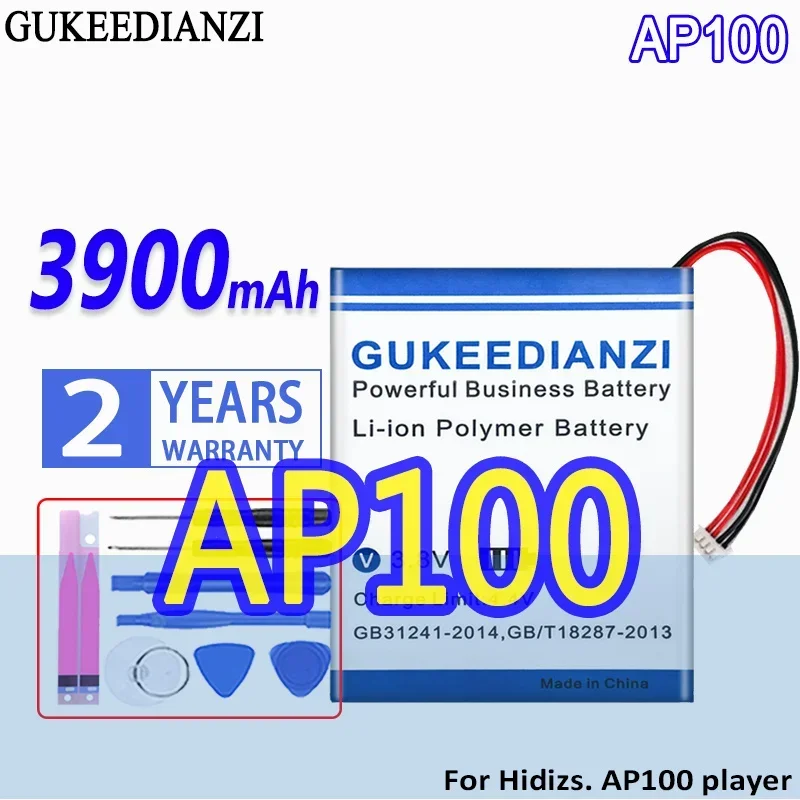 High Capacity GUKEEDIANZI Battery 3900mAh For Hidizs. AP100 player Digital Batteries