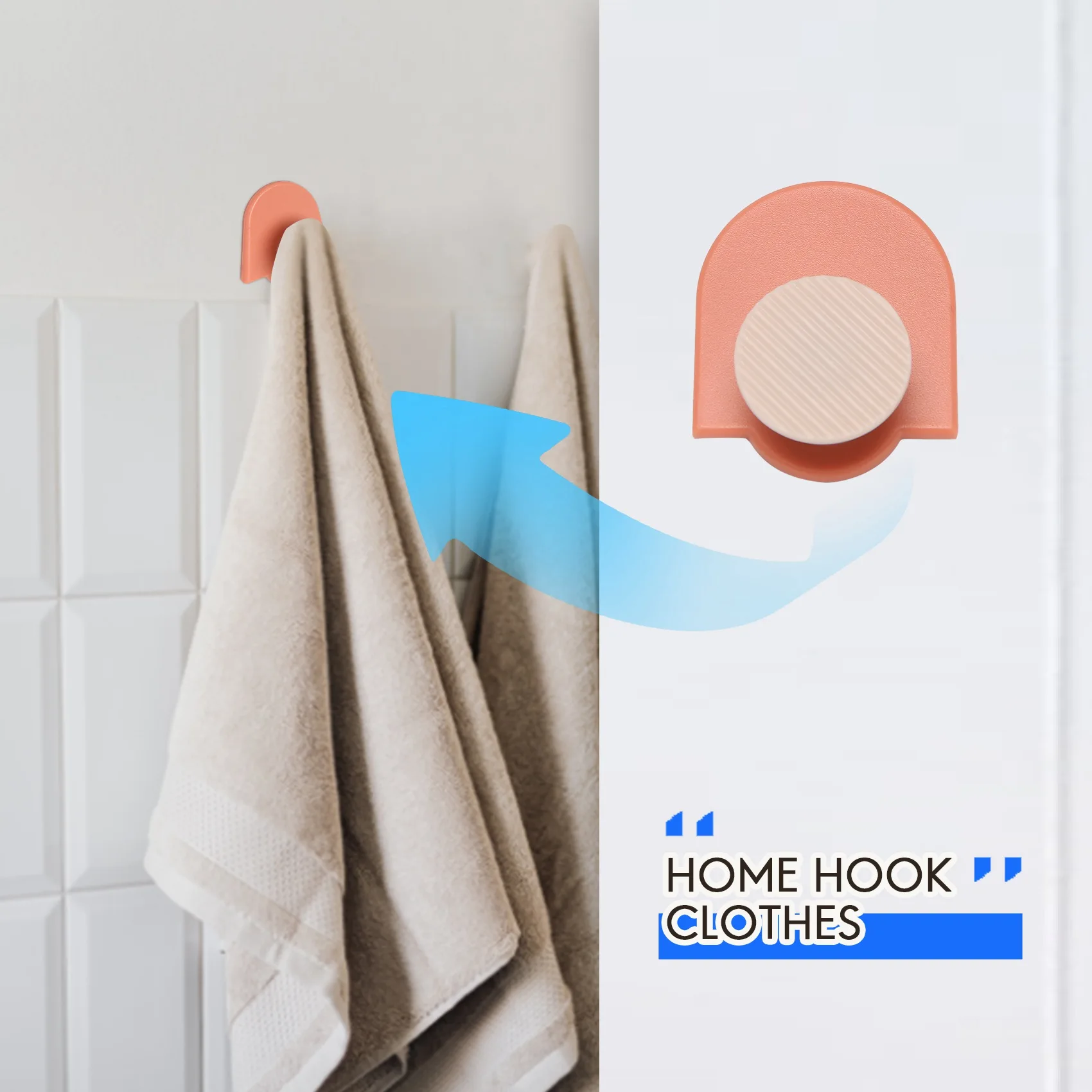 걸이용 강한 오르간 벽 후크, 접착 후크, 벽걸이 방수, 주방 욕실 보관 랙 후크, 4 개