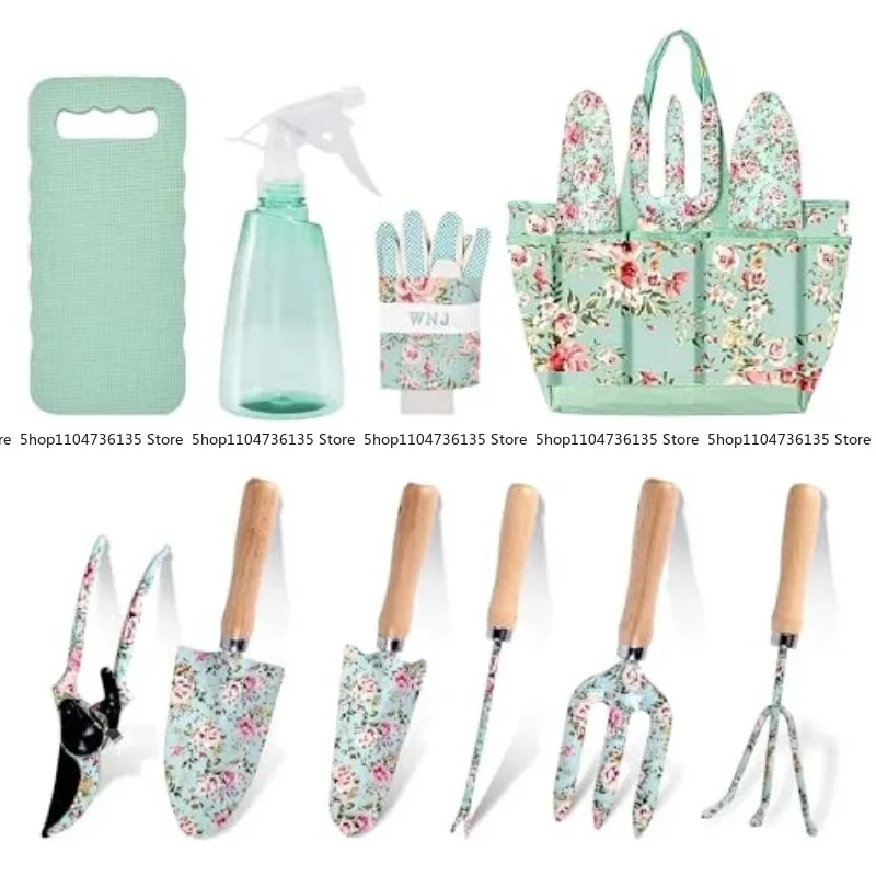 Garden Tools Set 11-piece, Flower Garden Tools Wooden Handle Garden Set