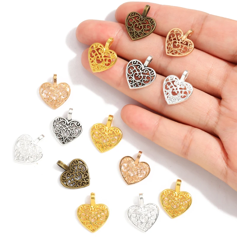 25 قطعة 5 اللون العتيقة الفضة اللون القلب Charms قلادة لصنع المجوهرات قلادة سوار ذاتي الصنع 18*14 مللي متر A83 #1