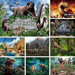 Jurassic World Fotografie Achtergrond Tropische Jungle Dinosaurus Park Boys Happy Birthday Party Foto Achtergrond Rekwisieten Wanddecoratie