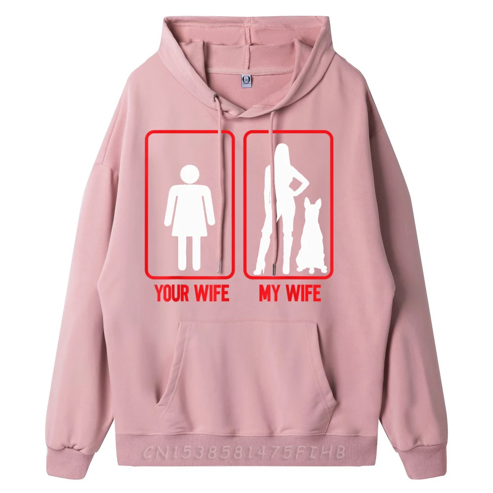 Belgian Malinois My Wife Belgian Funny Long Sleeve Gift Hoodies O Neck Man Hoodies Slogan Hoodies Father Day