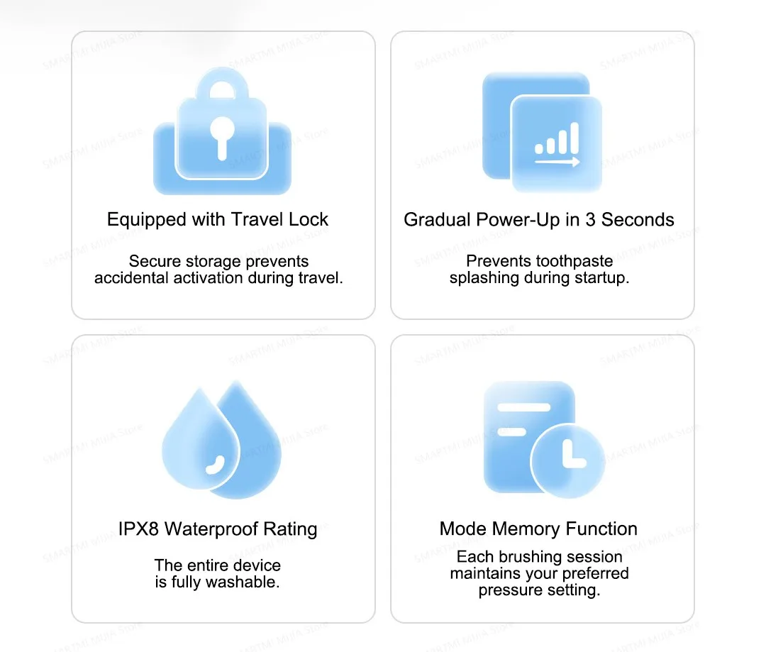 MIJIA Smart Servo-Oscillation Electric Toothbrush Pro, IPX8 Waterproof & Travel Lock, 180-Day Long Battery Life, App Control