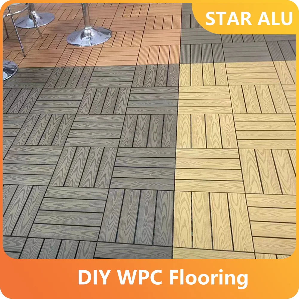 

3 предмета WPC Премиум Открытый композитный настил Противоскользящий Водонепроницаемый Экологичный Прочный Пол