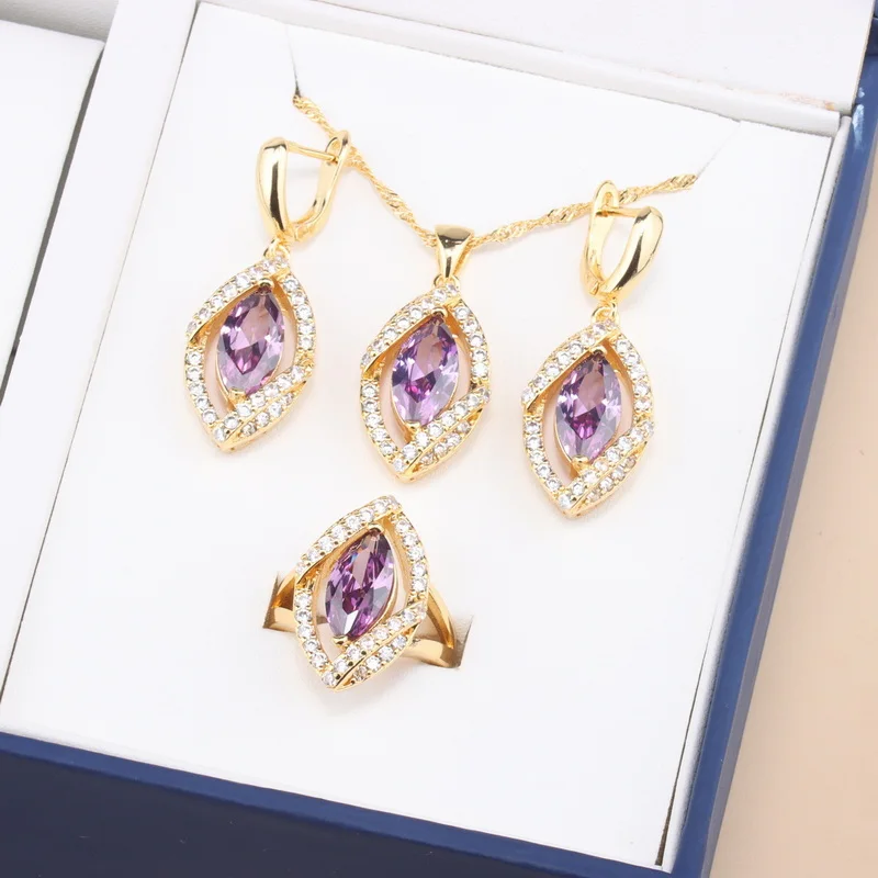 Italy 18k Gold Plated Jewelry Set Zircon Luxury Design Women Necklace Dubai Jewelry Big Earring Bride Wedding Party Accessories