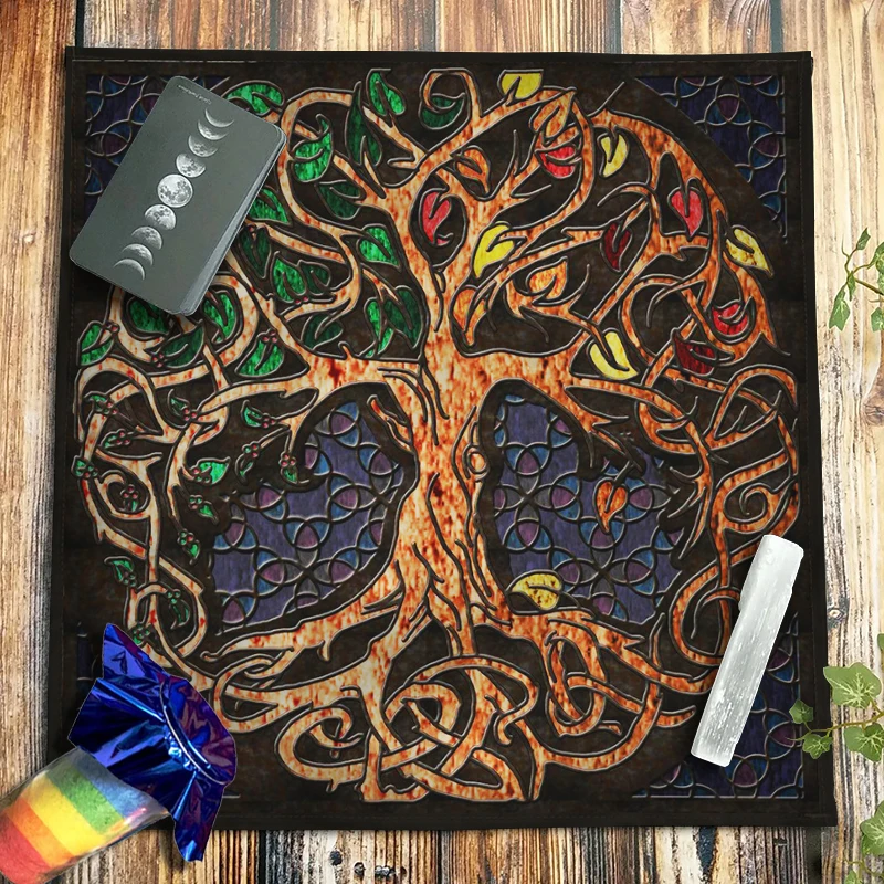 11 Style Celtic Symbol Tarots Tablecloth Velvet Altar Cloth Spiritual Rune Pagan Pendulum Oracle Card Pad Tree of Life Art Decor