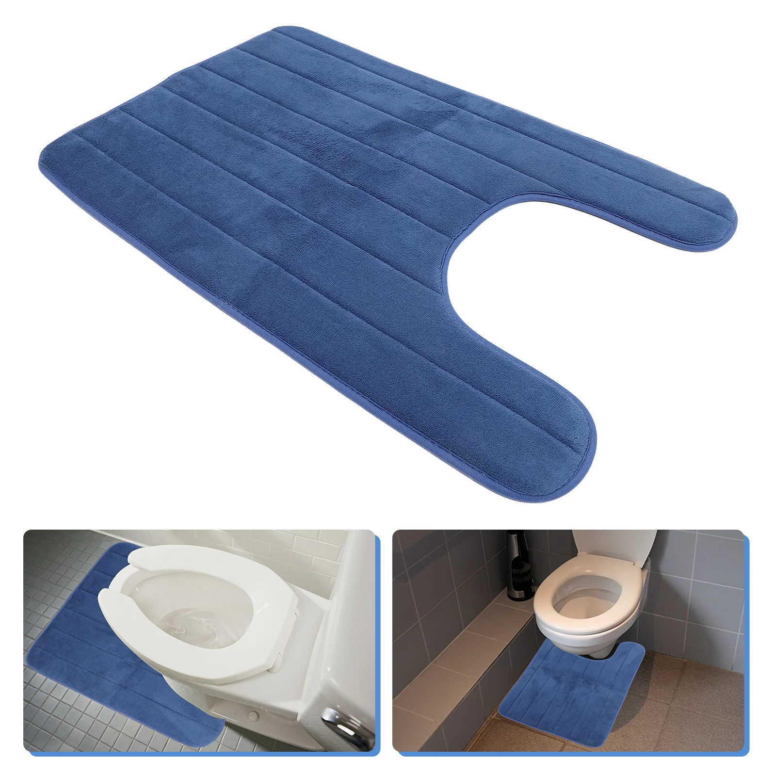 

U-shaped Toilet Seat Home Feet Mat Household Floor Cushion Bathroom Ground Closestool Pad Non-slip Simple