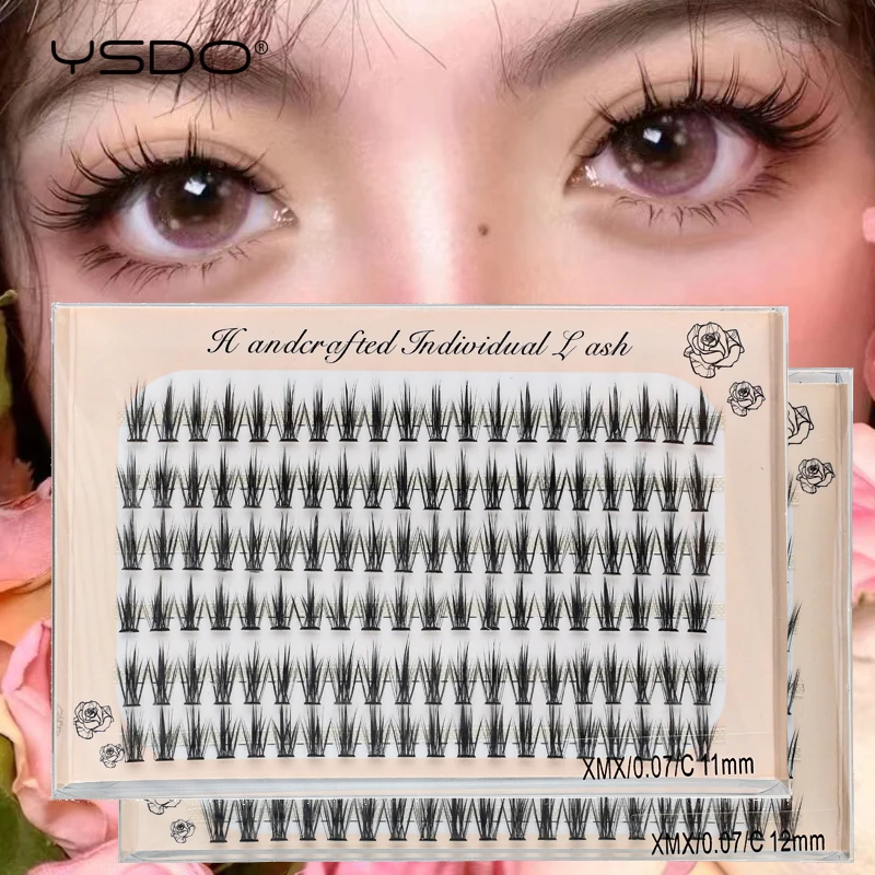 YSDO 120 Bündel Einzelwimpern Russland Natürlicher Nerz Falsche Wimpernverlängerung Flauschiges Volumen Gefälschte Wimpern Cluster Make-up Zilien