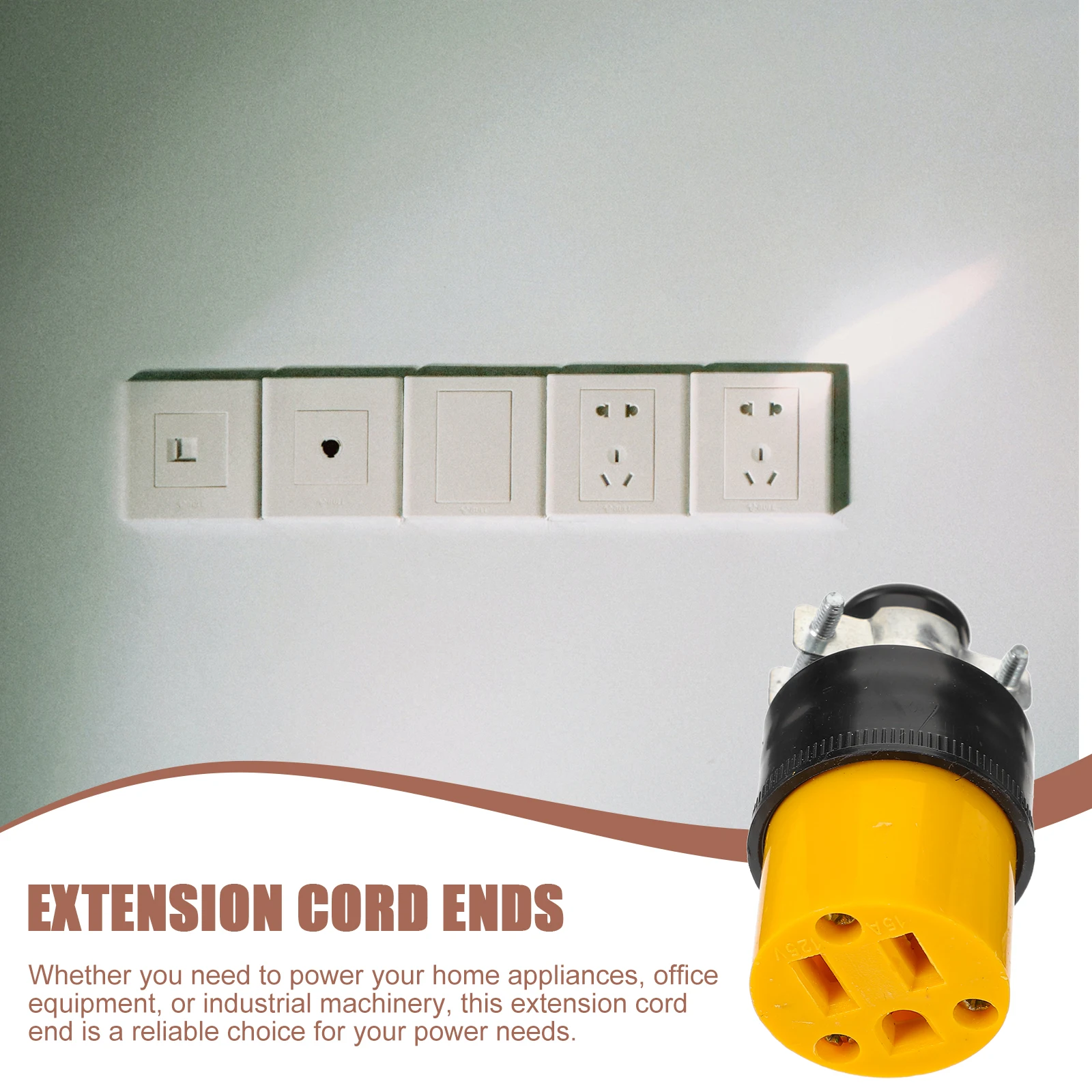 

2 Pcs American Wiring Socket 15A AC125V Electrical Female Power Outlet Extension Cord Ends Replacement Kit Socket Plug