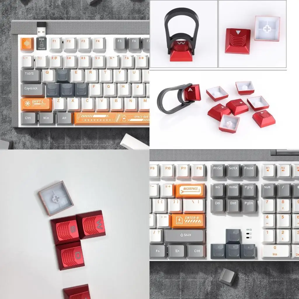 C90F WASD dan Tombol Panah Tombol Lampu Latar Transparan Meningkatkan Keyboard Gaming untuk Gamer dan Pemrogram