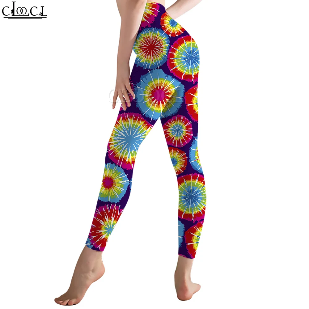 

CLOOCL Tie-dye Swirl Legging Printed Trousers for Female Workout Push Up Jogging Yoga Pants Slim Ankle Trousers Women Clothing