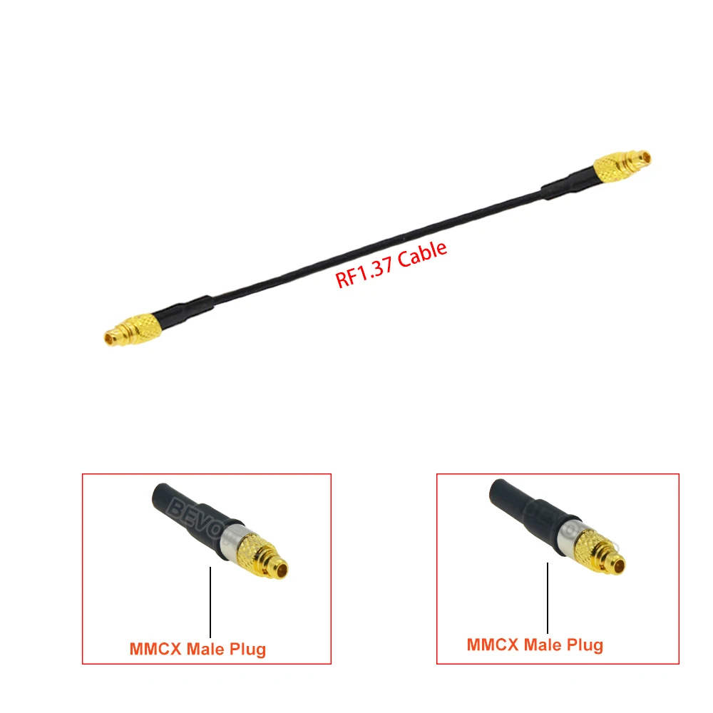 1Pcs MMCX Male Plug to MMCX Female Jack Connector RF1.37 Cable Pigtail RF Coaxial Cable Extension Cord Jumper 5CM-15M