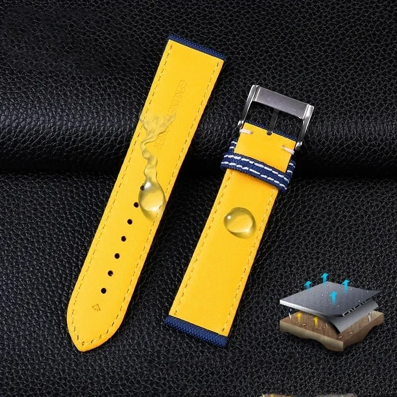Watch Band For Breitling Avenger deep dive sea wolf yellow wolf Nylon high quality watch strap super Ocean bottom belt 22mm view 4