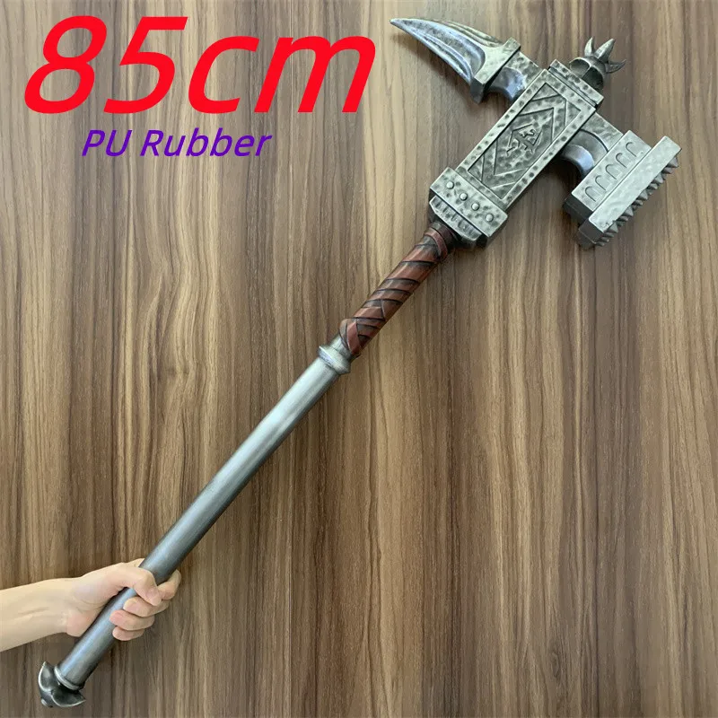 85cm Champion's Rod Tomahawk Game AXE Magic Champion War Hammer Cosplay Weapon Props Safety PU Rubber Role Gift Toys