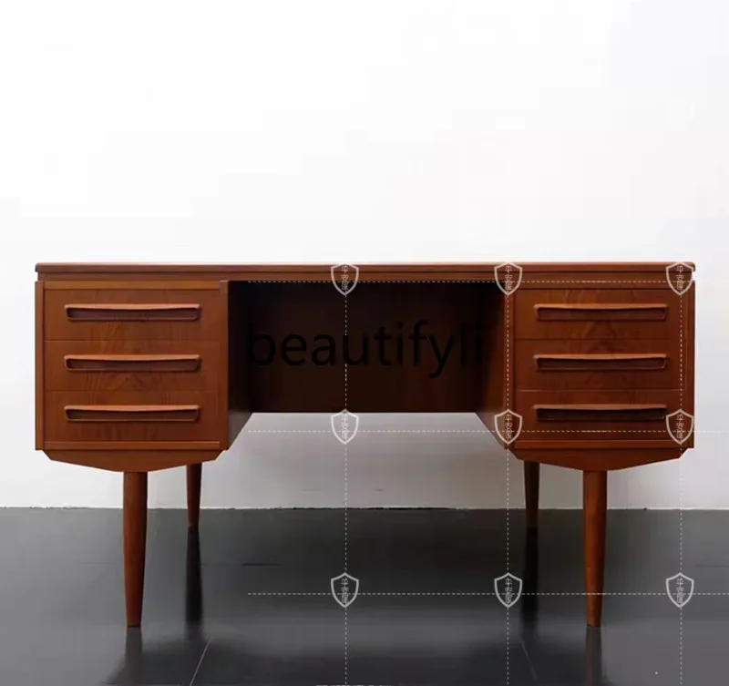 

zq1Medieval solid wood desk retro style writing desk Nordic surprise all solid wood