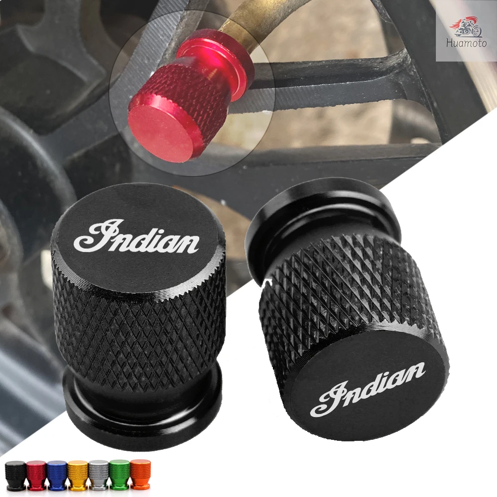 Logo For Indian scout / Sixty bobber Chief Vintage Springfield Challenger Roadmonster FTR CNC Wheel Tyre Valve Cap Accessories