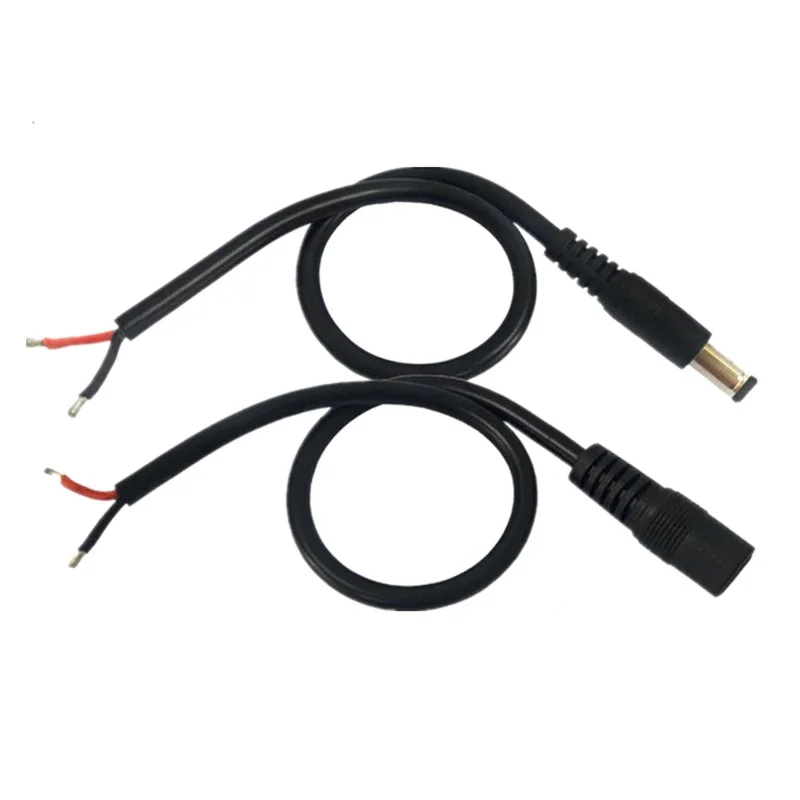 1pcs 5.5x2.1 Plug DC Male Female Cable Wire Connector For 3528 5050 LED Strip Light Circuit Board 12V10A 5.5*2.1 mm 30cm