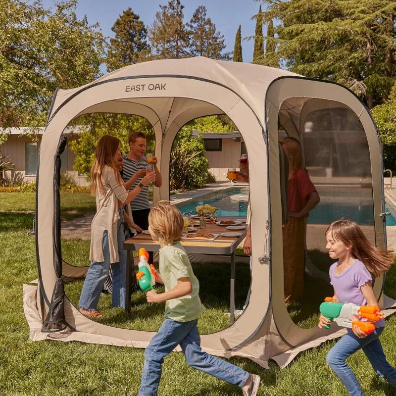 

(UUX) House Pop-Up, Portable Room Canopy Instant Screen Tent 12 x 12 FT with Carry Bag for Patio, Backyard, Deck & Outdoor UQ