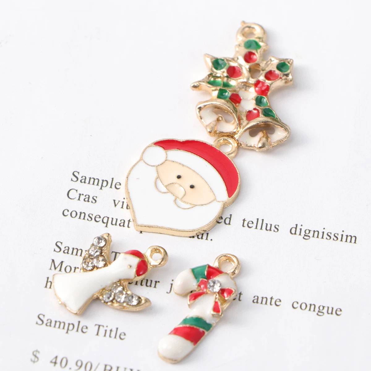 

19pcs Jewelry Making Christmas Pendant Kits Alloy Necklace Charm Xmas Craft Xmas Pendant made Gifts