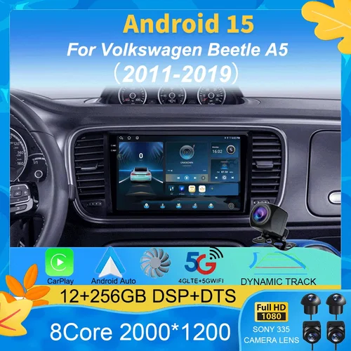 Radio de coche Android 15 para Volkswagen Beetle A5 2011 - 2019 reproductor de vídeo Multimedia navegación estéreo GPS