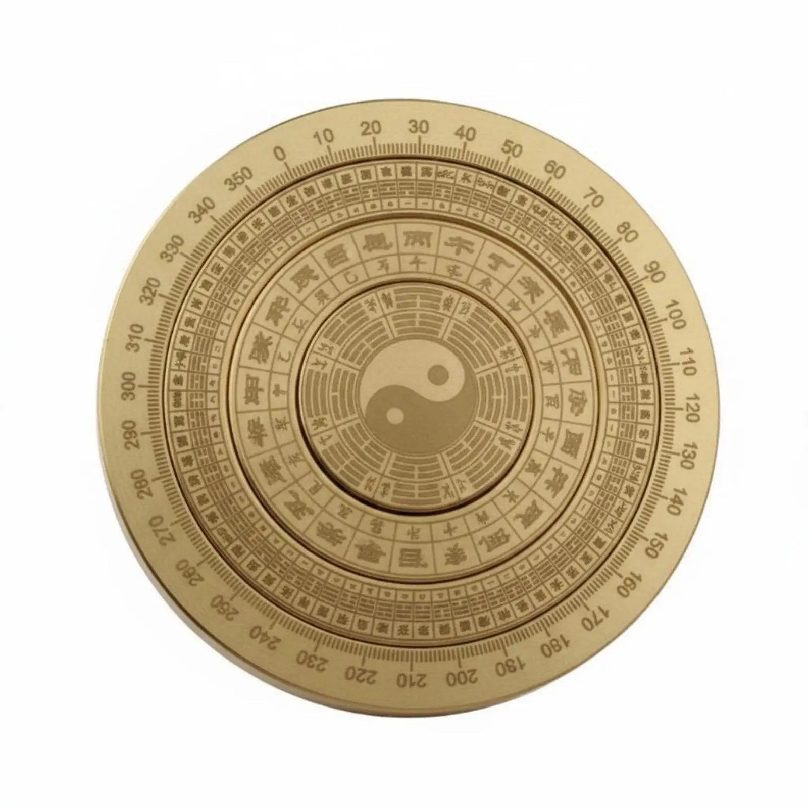Bagua Luopan Rotatable Brass Feng Shui Compass Metal Craft Bagua Compass Disc for Desk, Travel