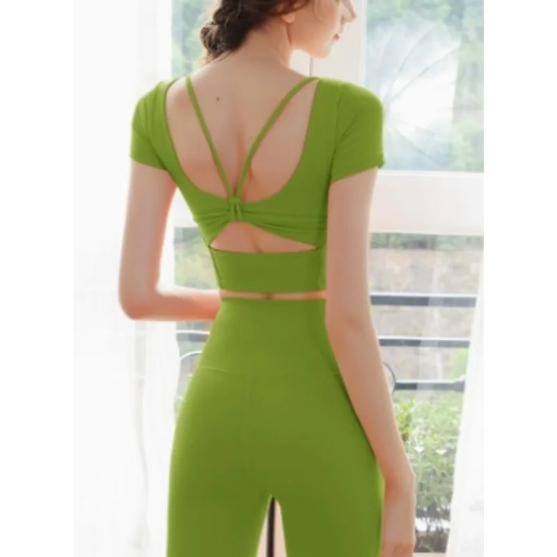 

Yoga Suit Set Women's Sensual Be Fit forsports Top Naked Feel Brued Pants Nylon Fabric Autumn Winter Wear