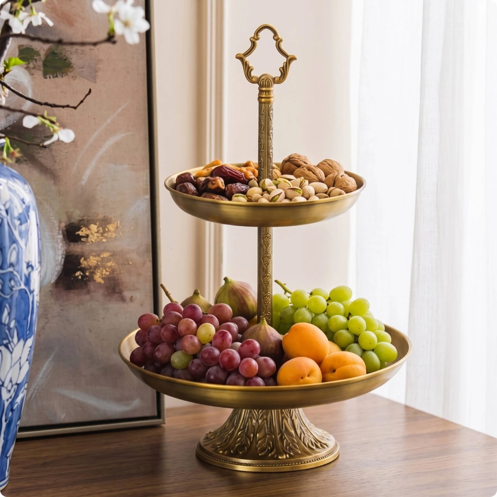 Two-Tier Dessert Stand Decorative Tiered Serving Tray Cupcake Stand Sturdy Pastry Dessert Holder Long-Lasting for Hosts