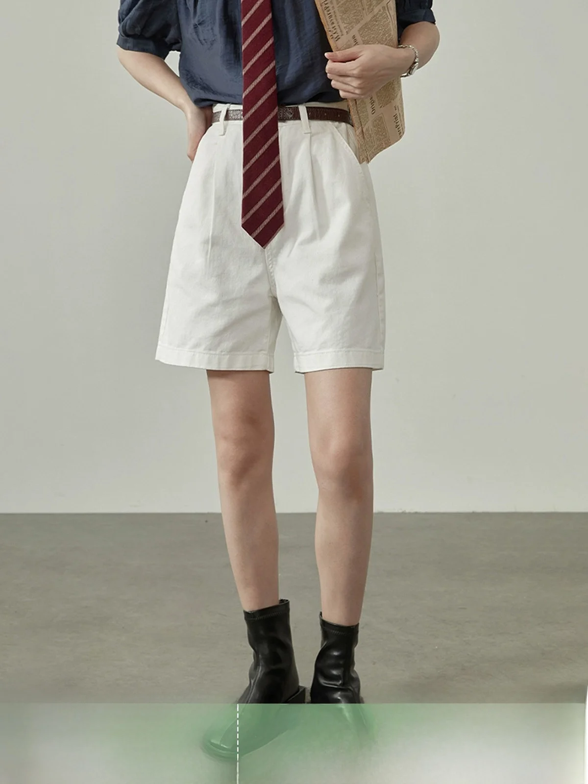 

Женские укороченные джинсы с высокой талией и широкими штанинами, тонкие, новые, летние, белые, прямого кроя, утягивающие, весенняя коллекция