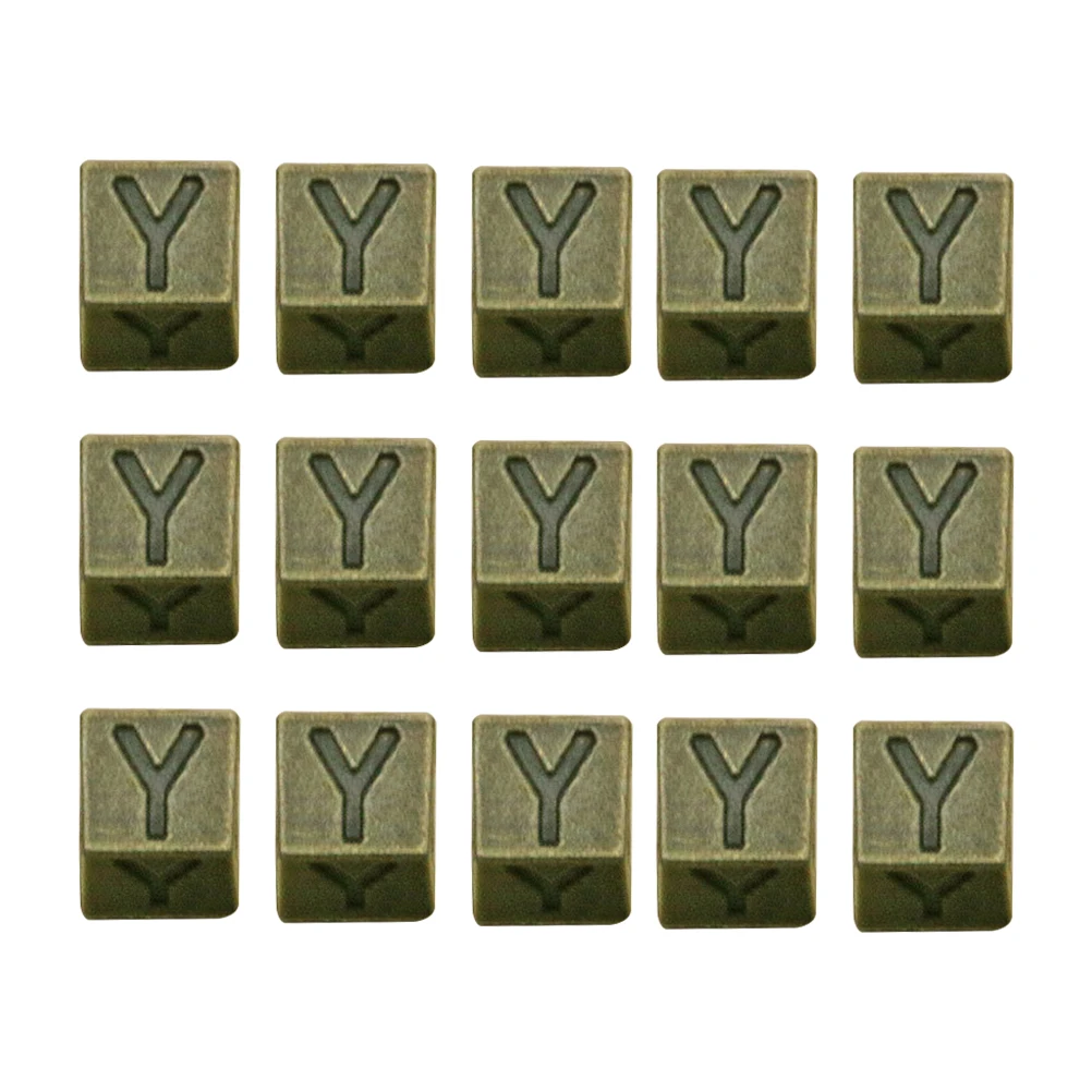 

100PCS Alloy Spacer Bead Jewelry Accessories DIY Pendant Beads Charm Vintage Letter Engraving Necklace Bracelet Dangle Keychain