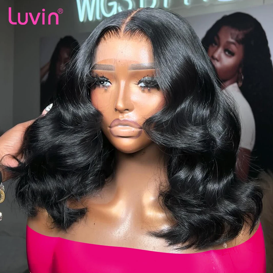 Luvin 13x6 Body Wave Lace Frontal Bob Wig Pre Plucked 13x4 Human Hair Wigs Short 5x5 Bob Glueless Wig Ready To WearFor Women