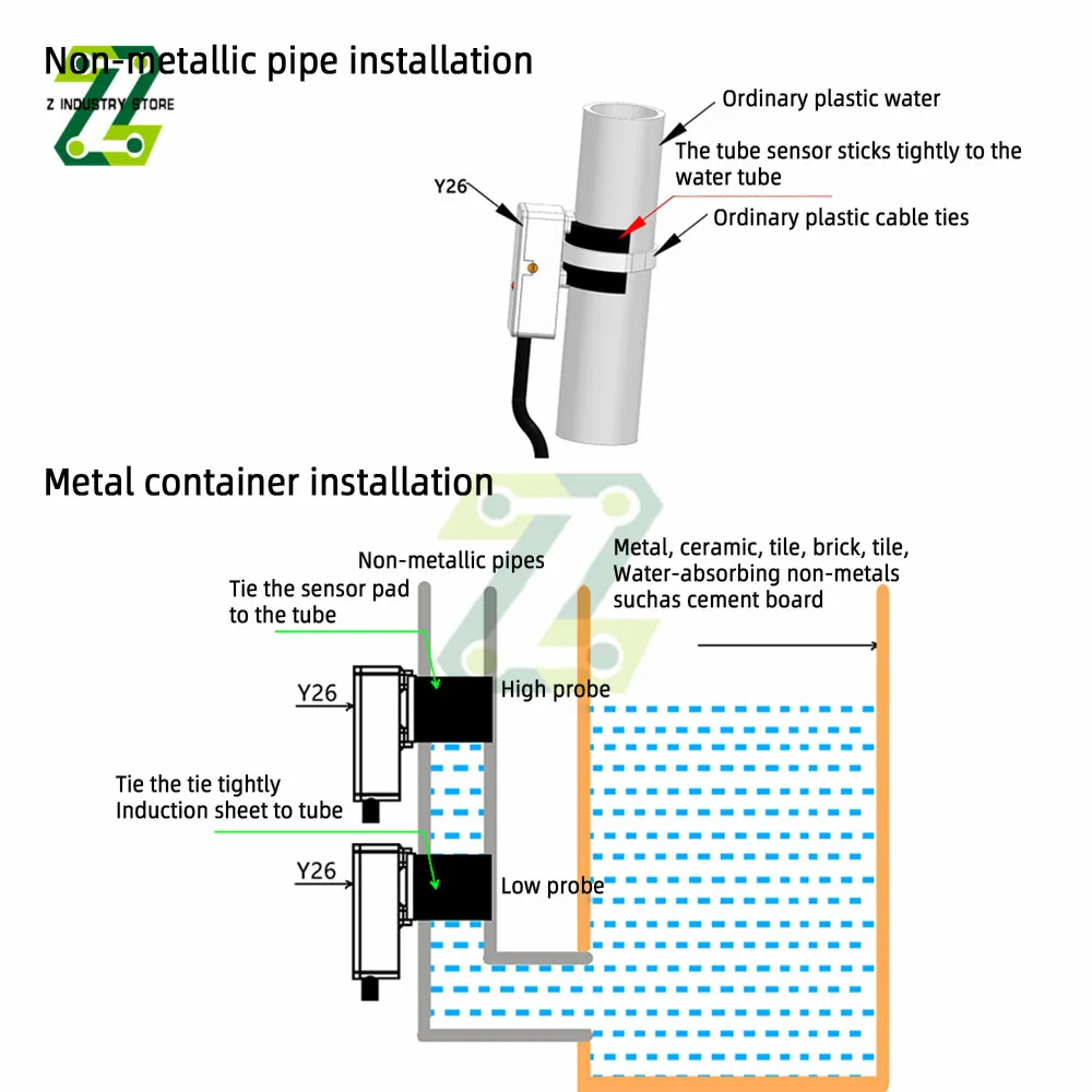 XKC-Y26-V XKC-Y26-NPN Non-contact Water Liquid Level Sensor Induction Switch Detector Flow Sensors 5-24V 50cm