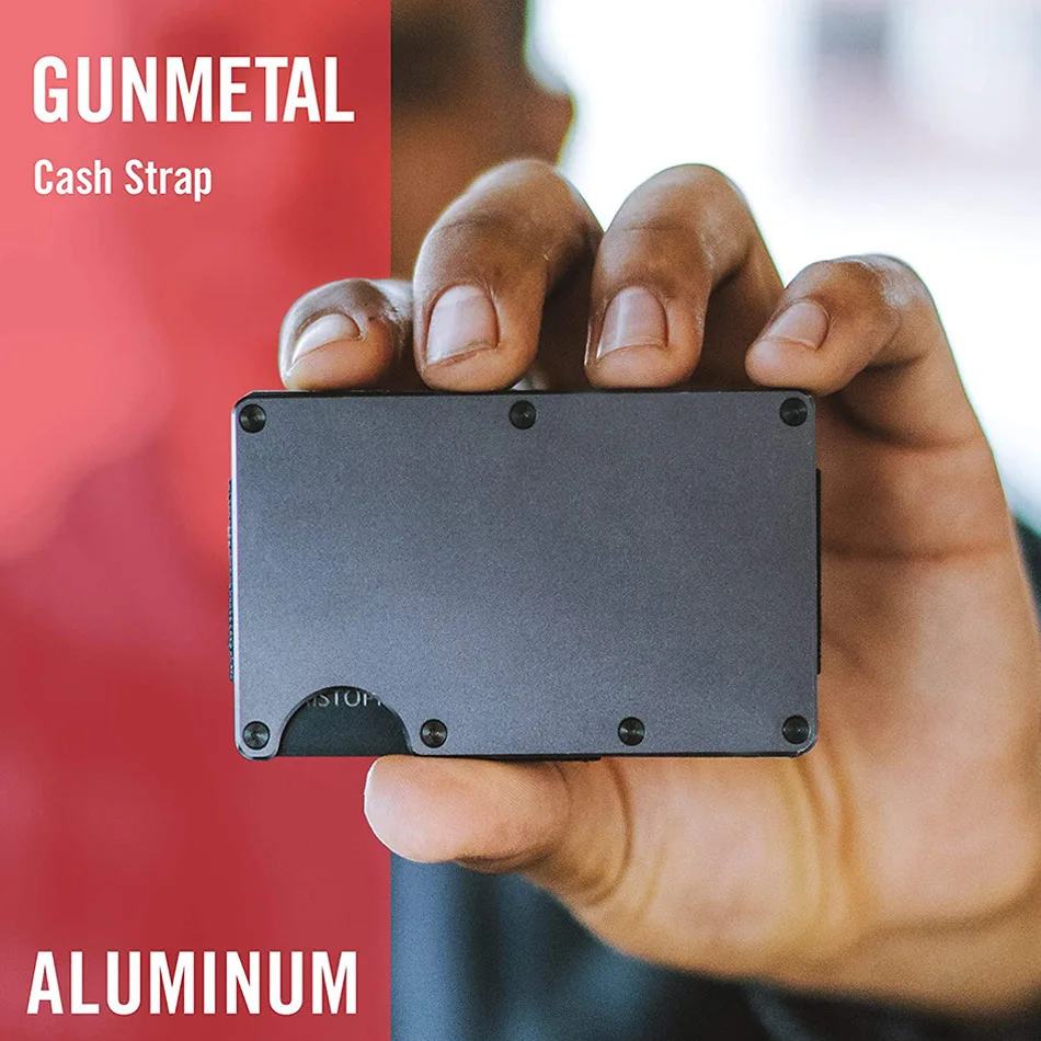 2026 Neues Metall-Kartenetui Carbon-Faser-Geldbörse mit Dehnseil-Geldklammer RFID-Diebstahlschutz mit RFID-Blockierungstechnologie – Detail 4