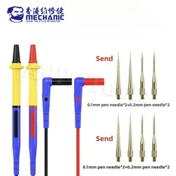 MECHANIC RP15 1000V 20A Stainless Steel Multimeter Pen Wire Interchangeable Tip Universal Fine Point Needle Soft Test Probe