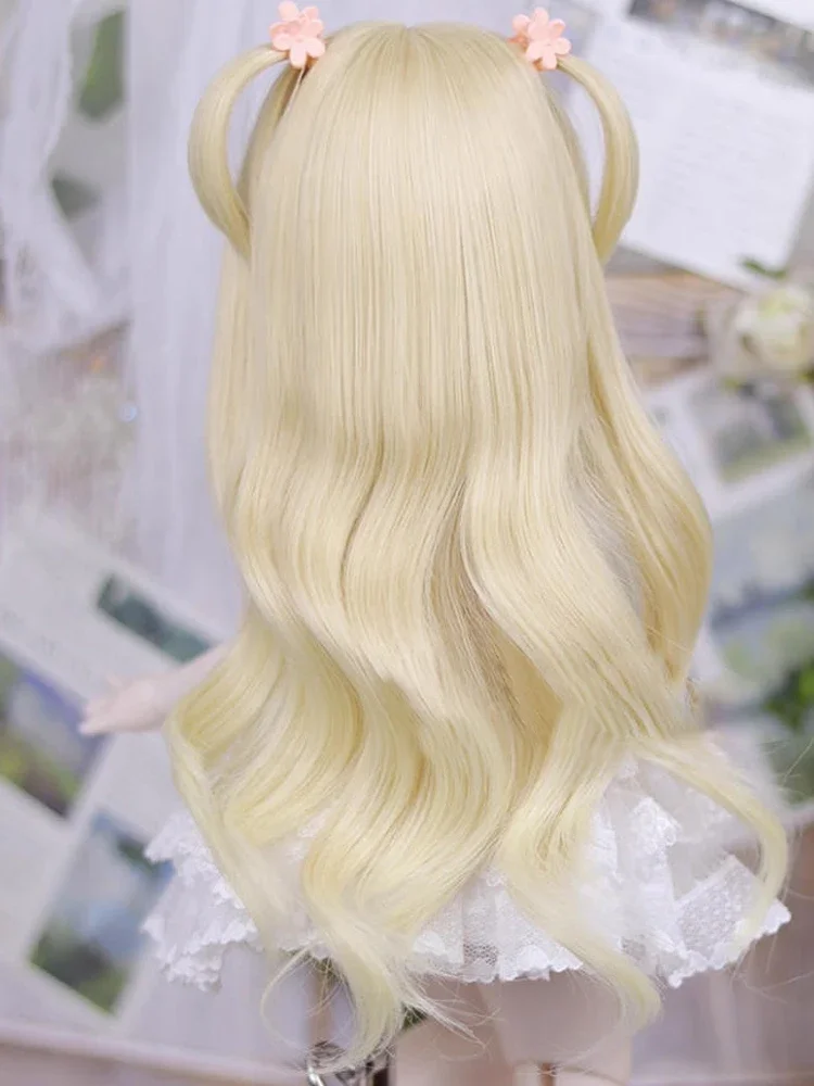（Customize 30 Days）BJD DD SD MSD 1/3 doll's wig High temperature silk braids with long curly hair yellow wig（1 point）