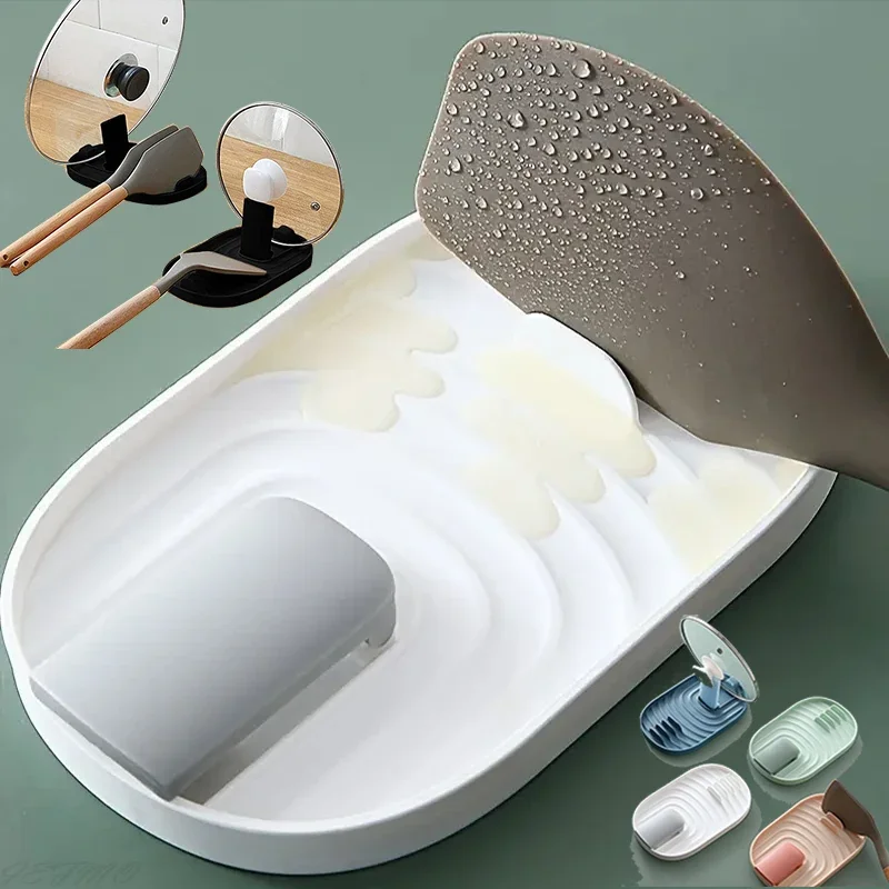 

1/2Pcs Polychrome Nordic Style Pot Holder Lid Shovel Storage Rack Practical Multifunctional Kitchen Supplies Non-slip
