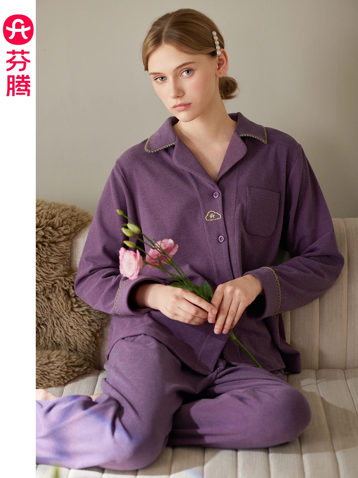 fenteng-casual-long-sve-spwear-women's-mousse-velvet-home-clothes-autumn-set-anti-static-plus-size-comfortable-home-suit