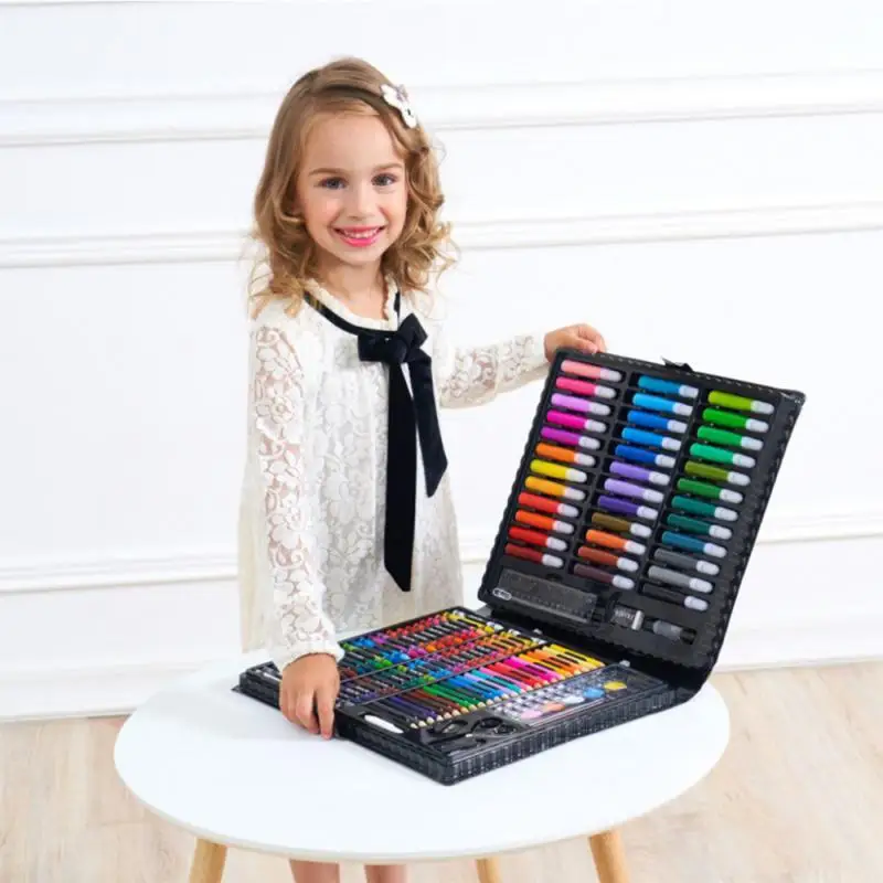 150 Pcs Kids Art Set Children Drawing Set Water Color Pen Crayon Oil Pastel Painting Drawing Tool Art Supplies Stationery Set