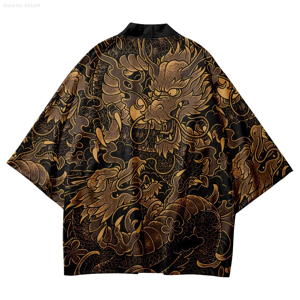 

Samurai Crane Cardigan Dragon Print Oversized Haori Women Men Kimono Cosplay Tops Blouse Yukata Japanese Traditional Clothing