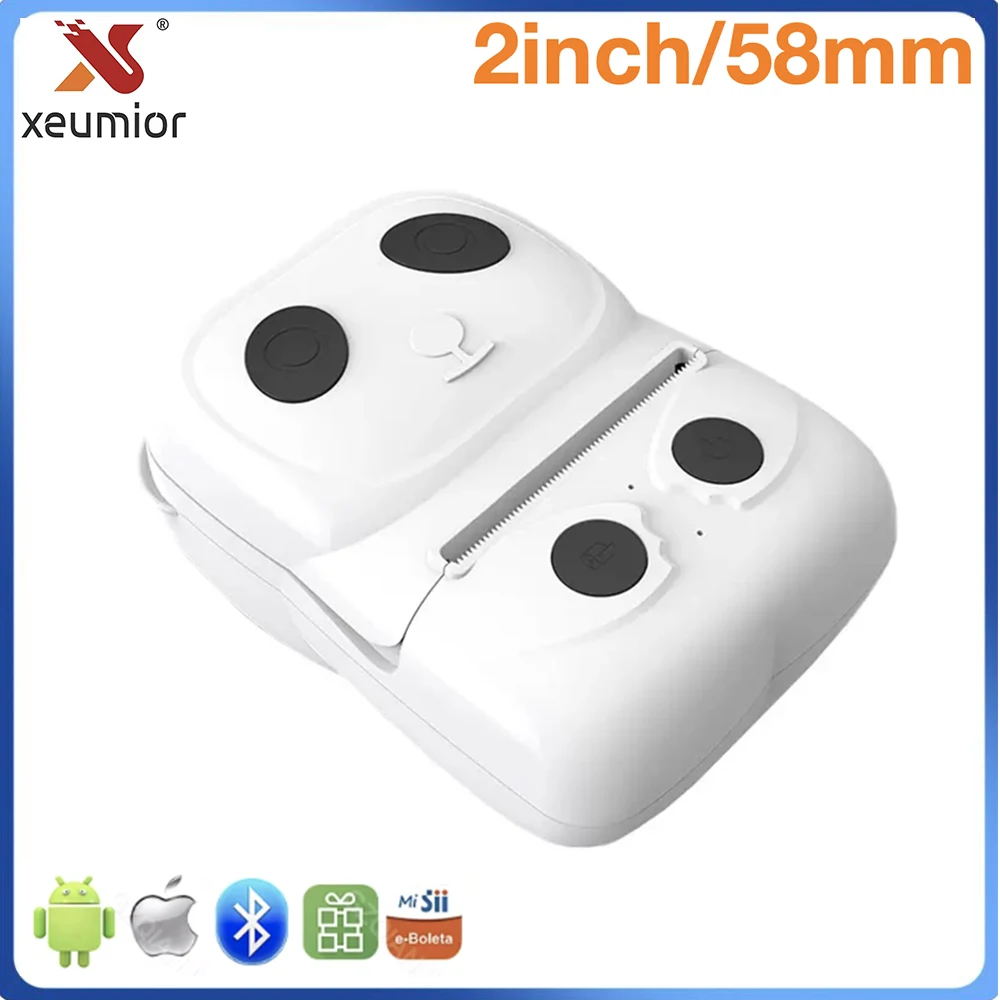 2 Inch Portable USB Wired Wireless Bluetooth Label Maker Machine Mini Sticker Printer Thermal Barcode Label Printer Free App