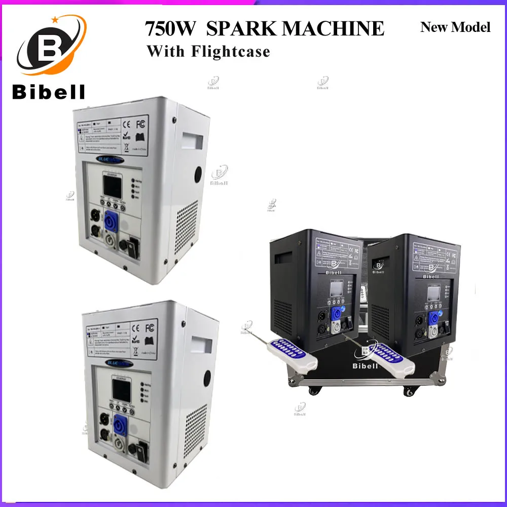 0 Tax 1-10Pcs Ti Powder 750W Cold Spark Machine Firework Fountain Machine DMX Remote Control Wedding Stage Effect Flightcase