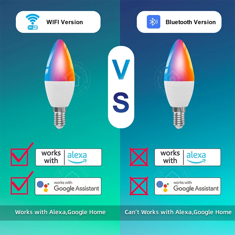 Tuya E14 Свечи Лампы Smart Life Управление Приложением Смарт-лампа WIFI/Bluetooth RGBCW Светодиодный светильник с регулируемой яркостью Хрустальные лампы Декор комнаты 220 В