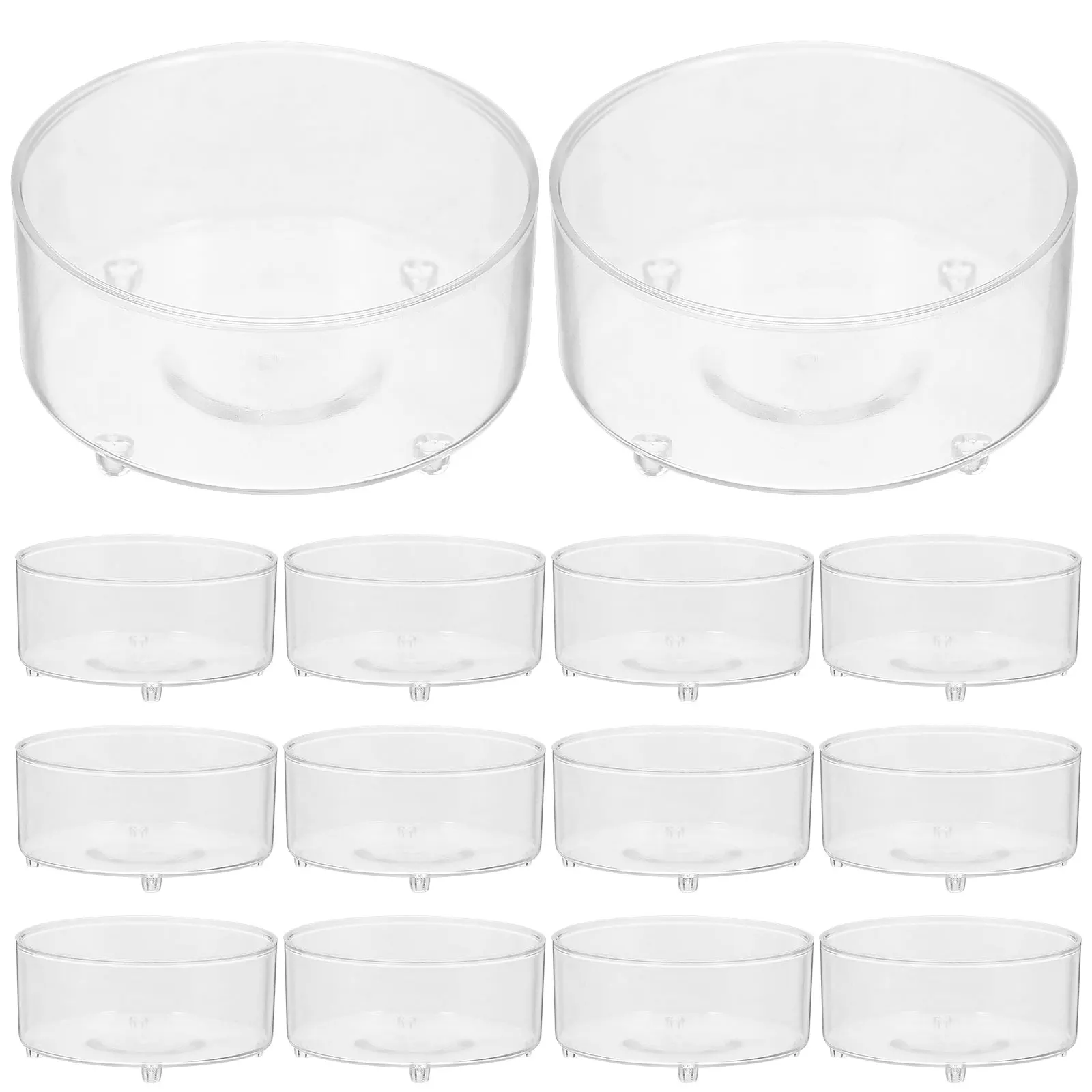 Candlesticks Holders Clear Plastic Tealight Cups Round Transparent Votive Taper Holder for Temple Church Home LED