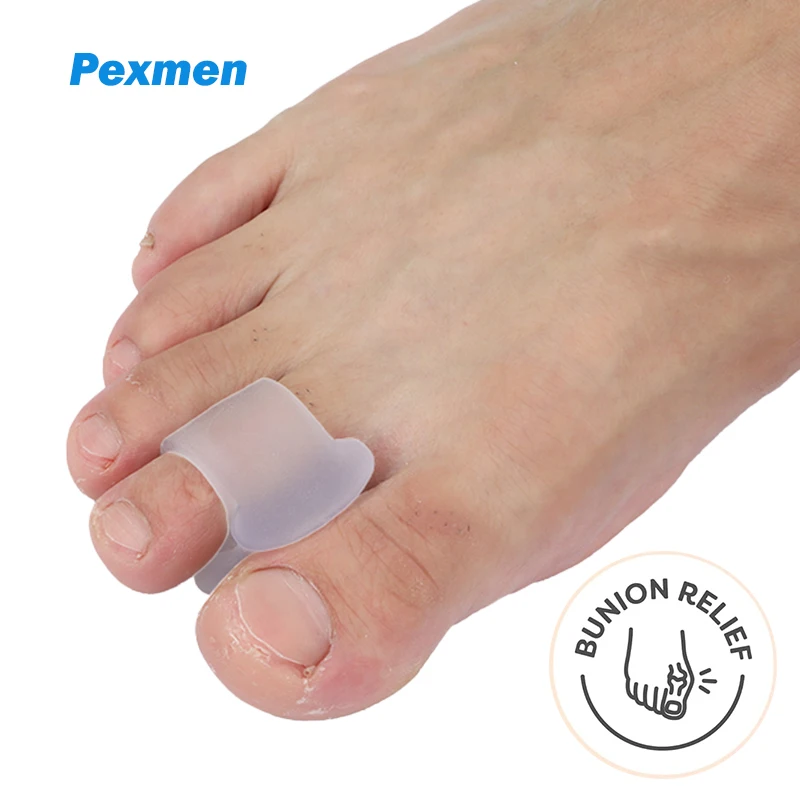 Pexmen 2/4 Uds separadores de dedos de Gel para dedos superpuestos juanetes Corrector de alineación del dedo gordo y almohadillas espaciadoras para juanetes
