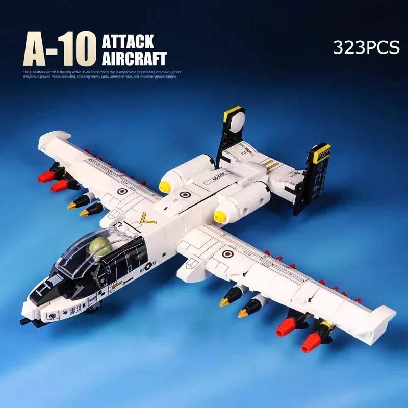 Militaire A10 Aanval Vechter Bouwsteen Luchtmacht Vliegtuig Model Bricks Set WW2 Wapen Soldaat Speelgoed Voor Kind Verjaardagscadeau