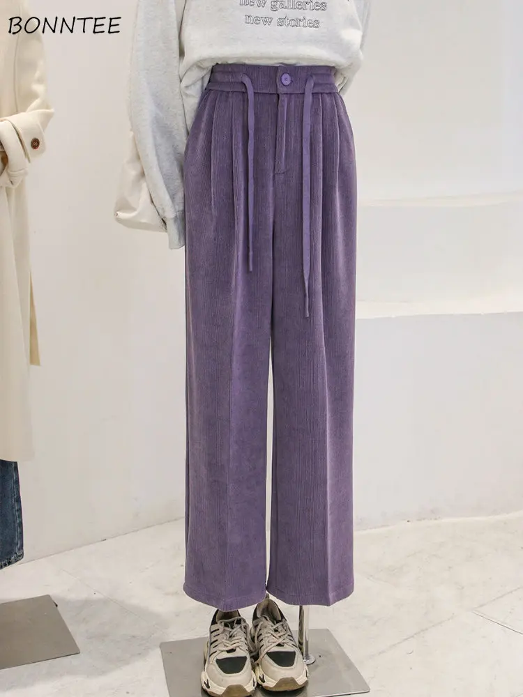 

Wide Leg Pants Women High Street Office Lady Minimalist New Spring Temper Cozy Chic All-match Elegant Female Trousers Harajuku