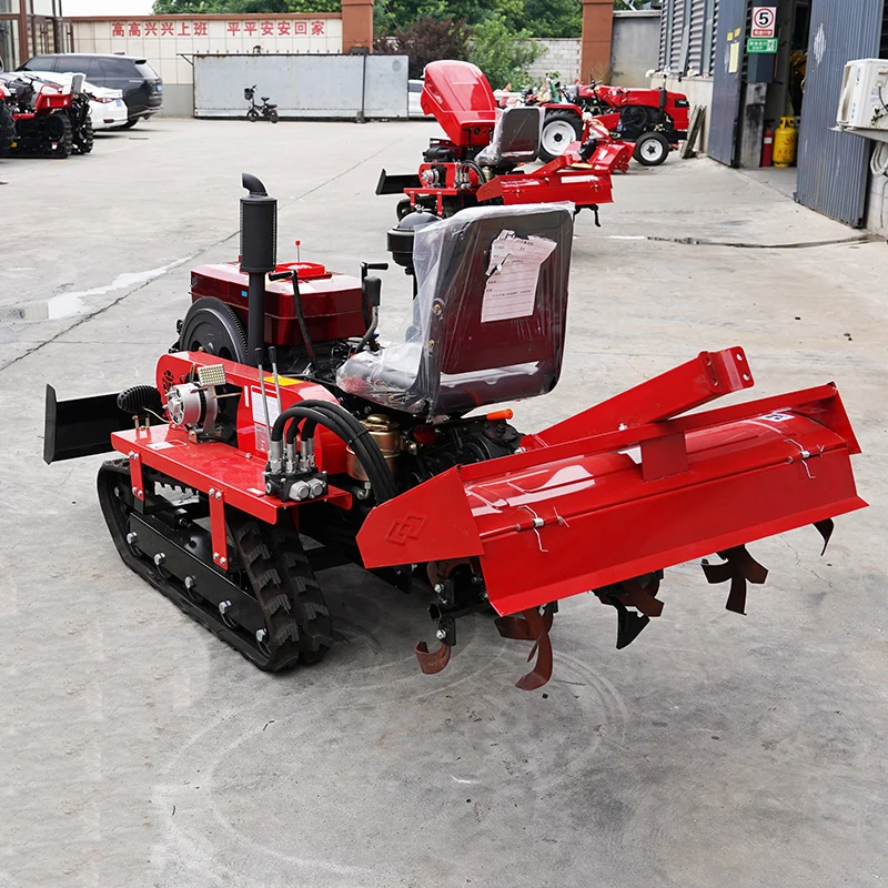 Agricultural Tracked Cultivator, Rotary Tiller, 25Hp/32Hp/agricultural Machinery, Remote-controlled Tracked Tractor, Hot Selling
