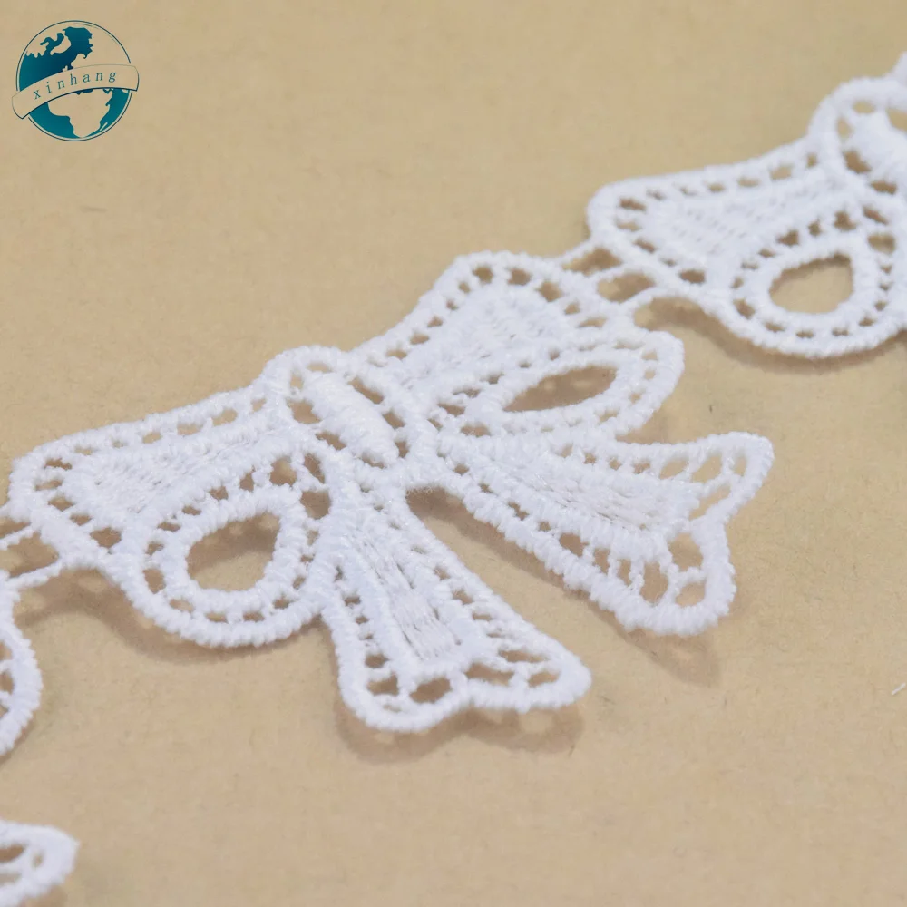 4cm White Polyester Lace Embroidery French Ribbon Fabric Guipure Diy Trims Warp Knitting Sewing Accessories Doll Dress#4360