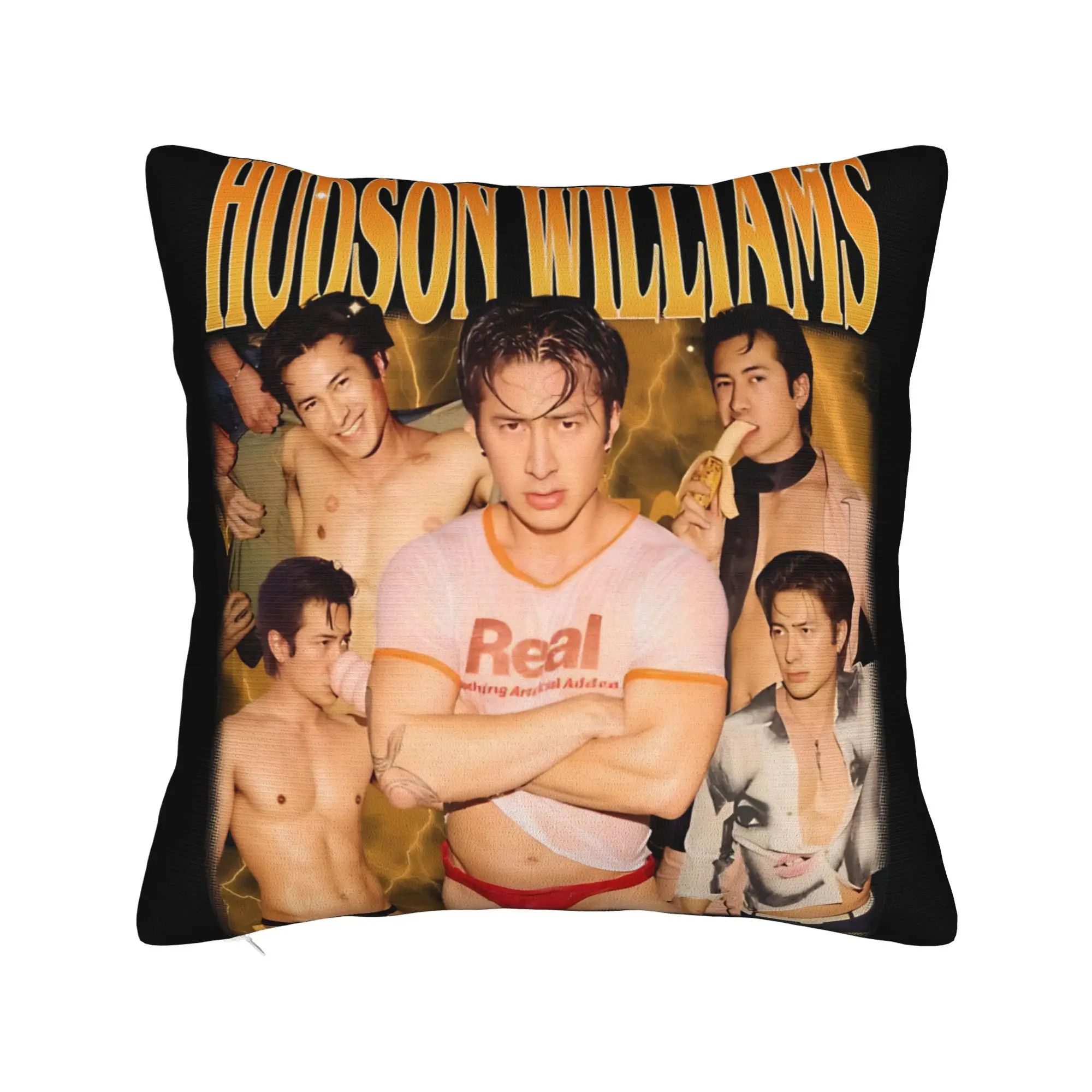 Pillow Cover Hudson Williams Canadian Actor  Retro Trendy Pillow Case For Living Room Bed Chair Pillowcases